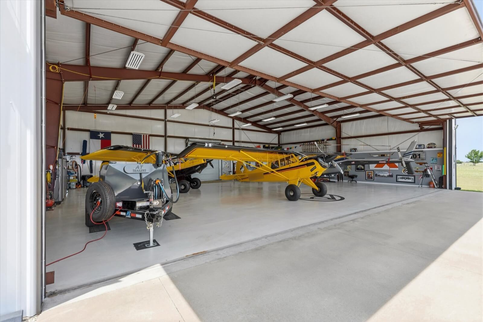 The aircraft collection inside the hangar